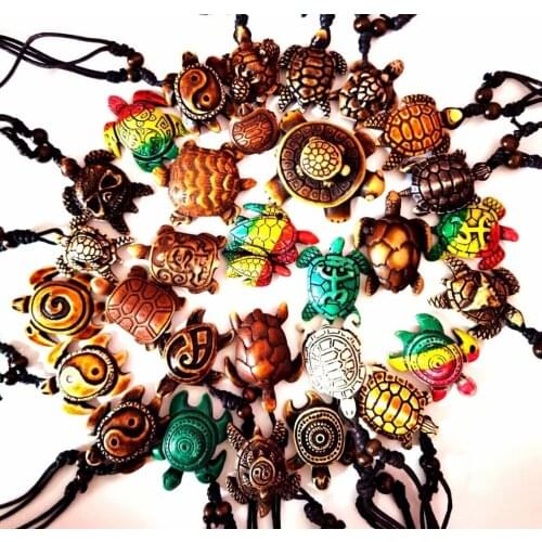 30 pcs Wholesale Imitation Yak Bone Sea turtles necklace Boy Men tortoise pendant Children Gifts