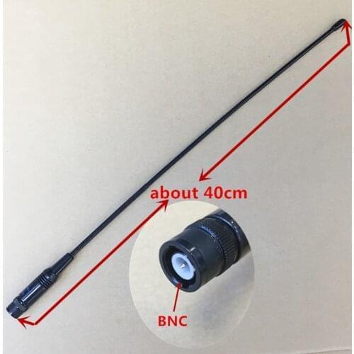 Honghuismart NA771 BNC connector antenna UHF VHF Dual Band for ICOM IC-V82,IC-V8,IC-V80 Kenwood TK308,TK208 etc walkie talkie