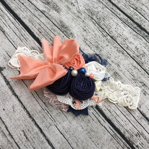 Free Shipping Dupioni Silk Bow Flower Girl Headband Kids Hair Accessories Photo Prop