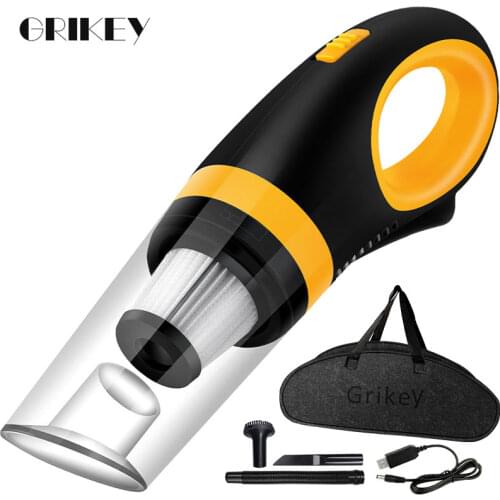 GRIKEY Wireless Vacuum Cleaner Cordless High Power USB Battery Vacuum Cleaner Car Vacuum Cleaner Handheld Vacuums Dry and Wet