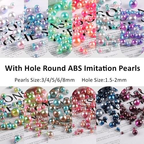 3-8mm Multi Size Round ABS Imitation Pearls Beads With Hole For Jewelry Making Necklace Bracelet Craft Diy Supplies Accessories