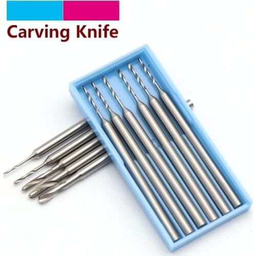ZuanZ 1/6pcs Tungsten Alloy steel Olive Amber Engraving Drill Knife End Mill Woodworking Router Bit Wood Milling Cutter Tools