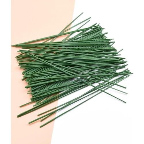 30PCS Iron Wire Roses Leaf Artificial Flower Pole For Wedding Home Decor DIY Wreath Gifts Box Scrapbooking Craft Fake Plants