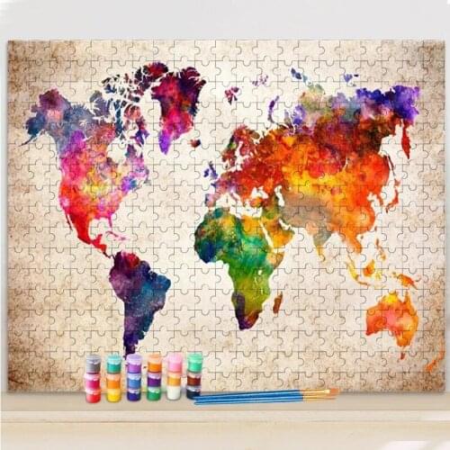 GATYZTORY Map DIY Painting By Numbers Jigsaw Puzzle For Adults Acrylic Diy Gift Wall Art Picture Home Decors Paint By Numbers