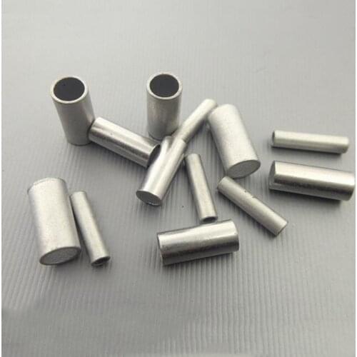 50Pcs Terminal Block Crimping Button Tubular Terminal Cold Pressing Aluminum Wire Terminal Butt Terminal 4.0 Made of Aluminum