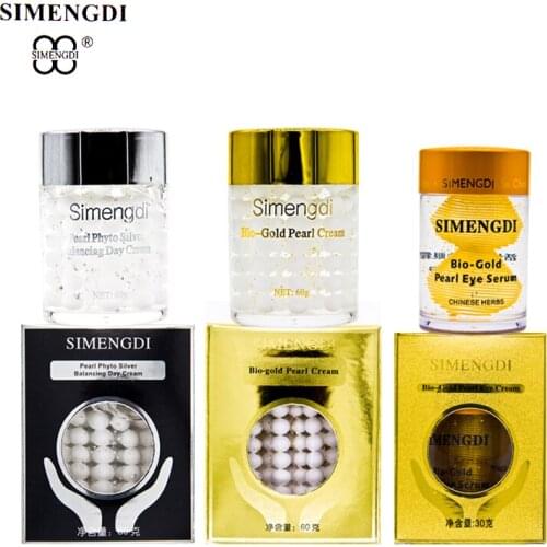 Famous Brand Skin Care SIMENGDI pearl Phyto Silver Balancing Day Cream +Bio gold pearl eye cream +Bio gold Pearl eye Cream