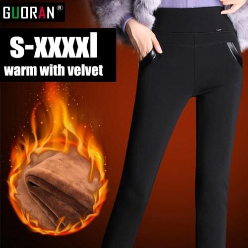 Warm Fleece Pencil Pants Women 2016 Winter Slim Leggings Female High Waist skinny Ladies Trousers Plus Size Femme Pantalon