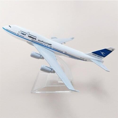 16CM 1:400 Scale Kuwait Airways Boeing B747 Airplane Model Metal Diecast Aircraft Plane Toys Kids Gift Display Collection