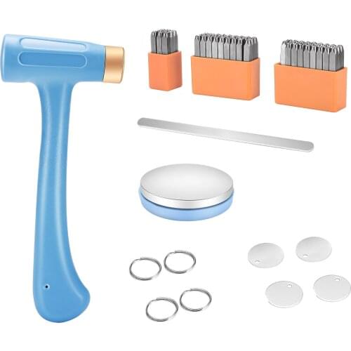 Metal Stamping Kit, Tools & Supplies For Hand Stamping Craft Projects, DIY Jewelry Making & Keepsakes,With Metal Stamps Set