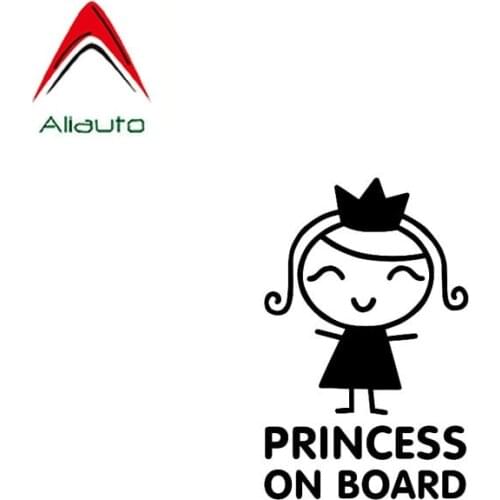 Aliauto Personality Lovely Car Sticker Princess on Board Baby Gril Vinyl Waterproof Sunscreen Anti-UV Decal Accessories,8cm*12cm