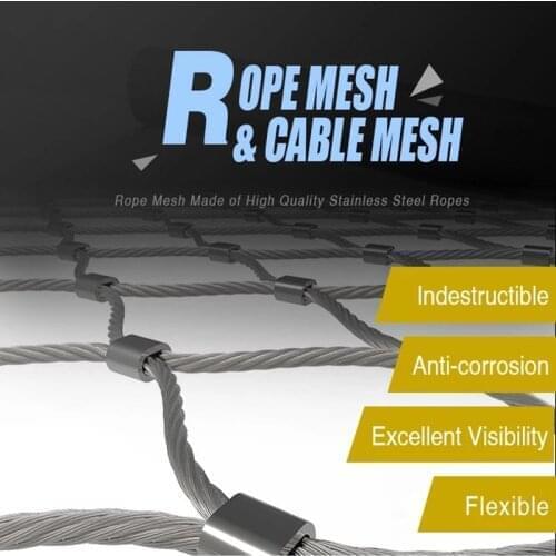 Inox 316 Flexible Architectural Ferrule Type X Tend Stainless Steel Wire Cable Mesh