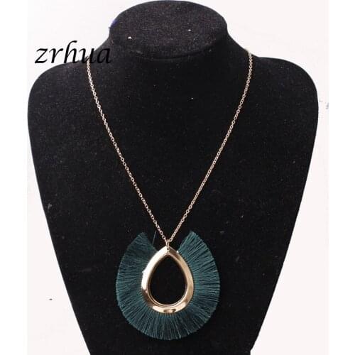 ZRHUA Brand New Tassel Necklace Retro Water Drop Shape Necklaces Long Pendant Necklace Women Gifts Fashion Jewelry Wholesale