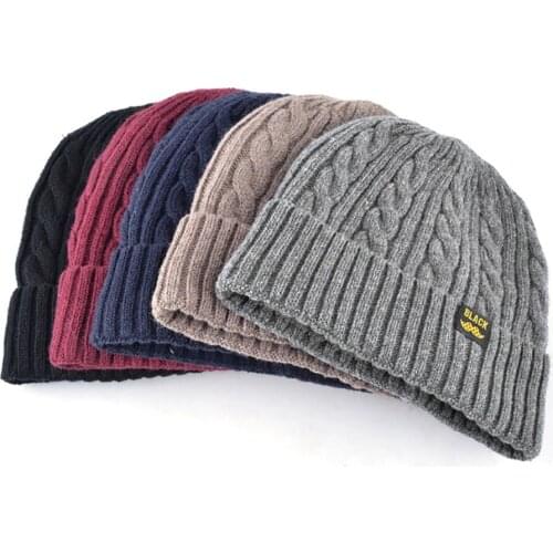 Charm Wood Stylish Skullies Beanies Winter Men Women Hat Thick Warm Hat Beanies Cap Hats With Velvet Knitted