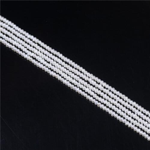 Wholesale Natural 4-5mm Freshwater White Near Round Pearl Loose Beads 14 inches