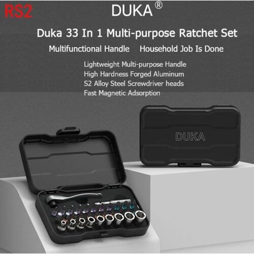 Youpin DUKA Screwdriver 24 in 1 Multi-purpose Ratchet Wrench Screwdriver S2 Magnetic Bits Tools Set DIY Household Repair Tool