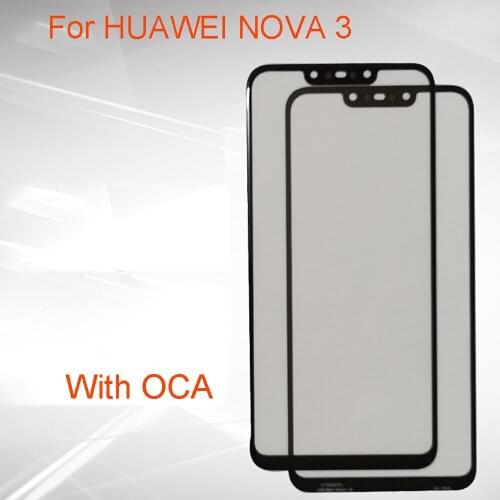 With OCA For HUAWEI nova 3 PAR-AL00 touch Panel Screen out Glass Sensor For HUAWEI nova3 Touchscreen Touch Panel Without Flex