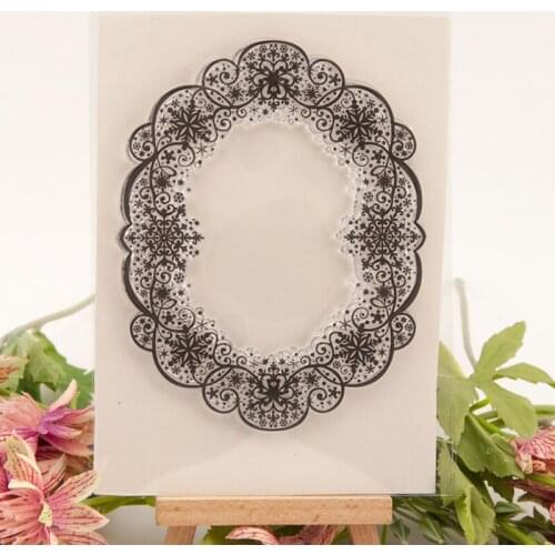 Flower Border Transparent Clear Silicone Stamp Seal Cutting DIY Scrapbook Rubber Coloring Embossing Diary Decor Reusable T1618