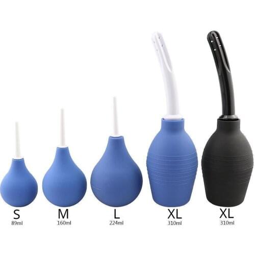 Enema Rectal Shower Cleaning System Silicone Gel Blue Ball For Anal Anus Colon Enema Anal Cleaning anal plug