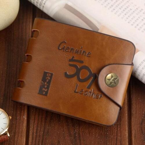 Men Wallet Foldable Bifold Faux Leather Coin Purse Card Money Case Holder for Shopping
