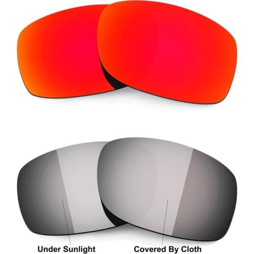 HKUCO For Fives 3.0 Sunglasses Replacement Polarized Lenses 2 Pairs - Red & Transition/Photochromic