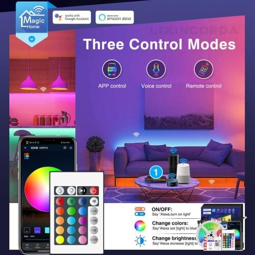 12V 5050 RGB LED Light Strips Remote Controller Ribbon Waterproof Lamp Festival Party Bedroom With Phone APP Atmosphere Light