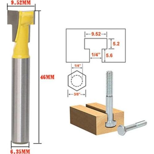 1PCS T-Slot Milling Cutters 1/2 shank router bit 1/4 shank router bit for wood keyhole knife For Woodworking