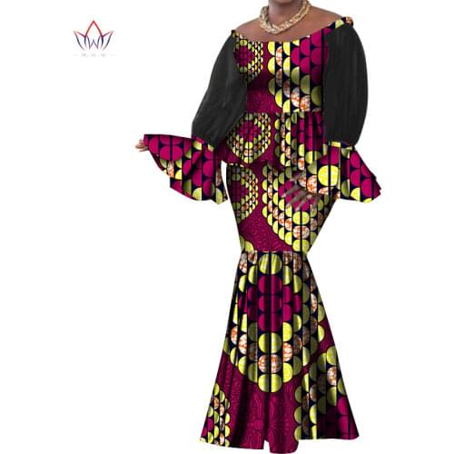 2pcs Flare Long Sleeve Skirt for Women Party Wedding Casual Date Dashiki African Women Top and Skirt Set African Clothes WY6160