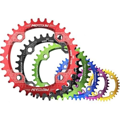 MTB Bicycle Round Shape Narrow Wide Chainwheel 32T/34T/36T/38T 104BCD Chainring Bike Circle Crankset Single Plate Bicycle Parts