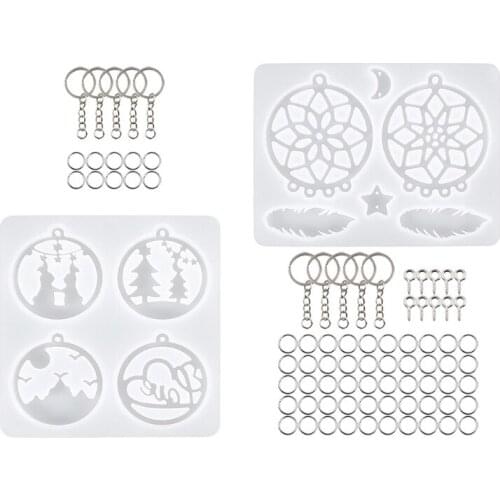1 Set Dream Catcher Resin Mold Dream Catcher Resin Keychain Mold Resin Cast Mold is Easy to Disassemble Diy Jewelry Pendant