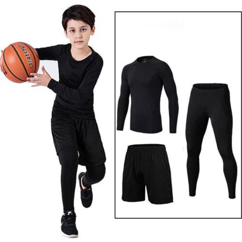 BJJ MMA Work Out Compression Rashguard T Shirt Kids PK Exercise Fitness Tights Bodybuild Cross fit Rash Guard Muay Thai Shorts