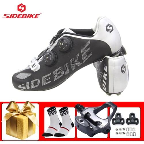 SIDEBIKE Cycling Shoes Road Carbon Fiber Sole Breathable Self-locking Flat Shoes Ultra-light Riding Bicycle Sneakers Footwea