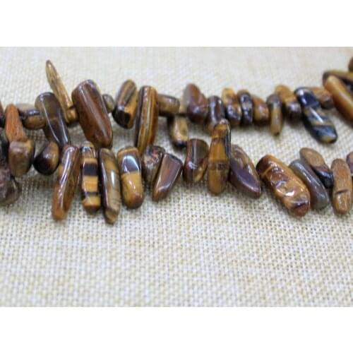 Wholesale 12-18 mm Irregular Stick Shape Tiger eye Natural Stone Beads For DIY Jewelry Making DIY Necklace 80 Pcs Strand15