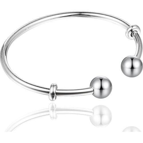 CKK 925 Sterling Silver Open Cuff Bangles for Women 925 Silver Bracelets Bangle Argent Jewelry pulseras mujer