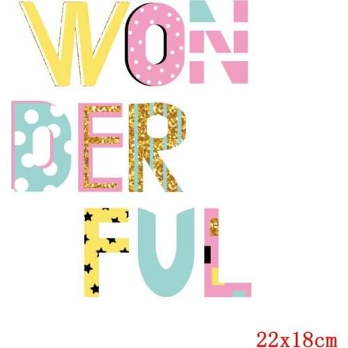 Diy Cute T-Shirt Patch Appliques Heat Patches Letter Iron On Transfer Patch Vinyl Washable Sticker Stripes Patches On Clothes