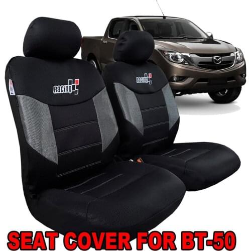 For ISUZU D-MAX Seat Covers, Breathable Black Carbon Air Mesh Front Set, Airbag Universal Fit Car Truck SUV Van