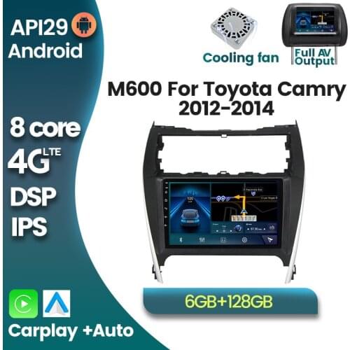 HD 1280x720 6G+128G Android 10 4G LTE Car Radio Multimedia Navigation GPS for Toyota Camry 2012 2013 2014 Carplay Camera DVR