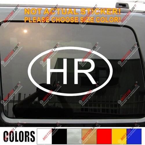 Croatia HR Oval country code Decal Sticker Croatian Car Vinyl pick size color