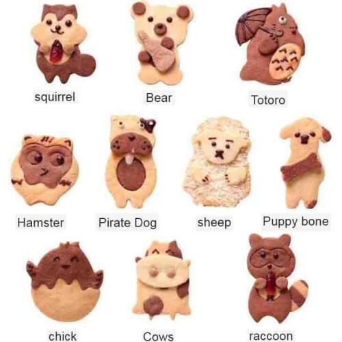 Combined Animal Cookie Cutters Stainless Steel Cute Animal Candy Shape Biscuit Mold DIY Fondant Pastry Decorating Baking Tools