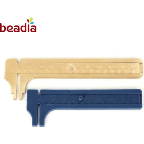 Mini Plastic/Copper (Brass Hardware) Gauge Vernier Caliper Scales Micrometer 80 100mm Ruler Measurement Tools Standard Jewelry