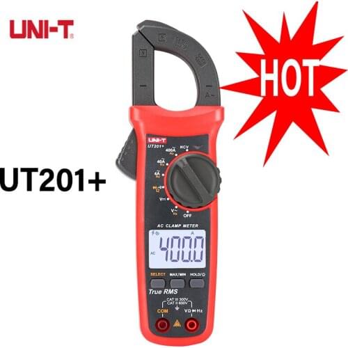 UT201+ Voltage Tester Digital Multimeter AC DC Current Amperimetro Tester Clamp Multimeter Resistance Frequency