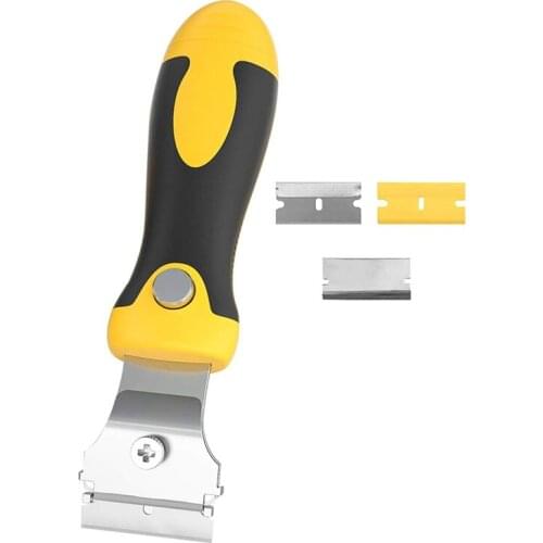 Multi-Purpose Razor Scraper Set With Blade Cover And 4Pcs Blades Cleaning Tool For Scraping Labels, Stickers, Caulk