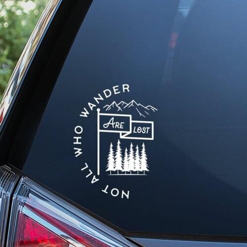 Black/Silver Not All Who Wander Are Lost Sticker Creative Rear Windshield Decor Stickers Waterproof Car Styling Decals S429