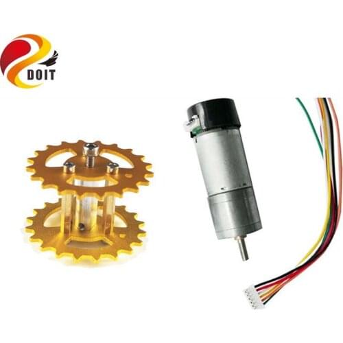 One Set Accessory for Robot Tank Chassis with Metal Driving Wheel (phi 4mm) + 25mm Motor for Tracked Model Tank DIY RC Toy