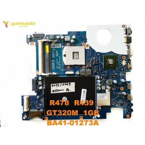 Original for SAMSUNG R478 R439 laptop motherboard R478 R439 GT320M 1GB BA41-01273Atested good free shipping
