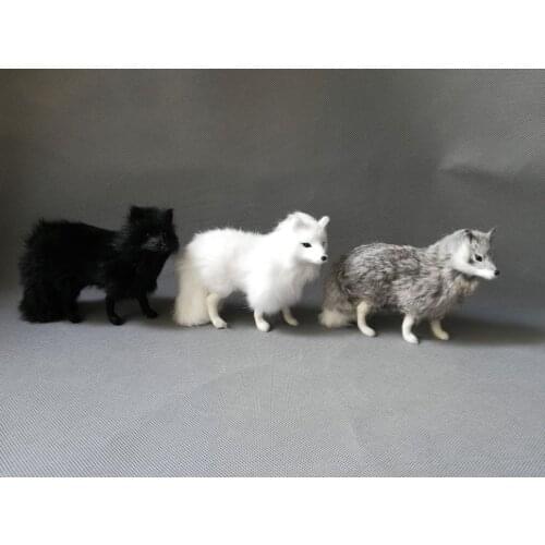 Real life toy 16x12cm cute fox model polyethylene&furs fox model home decoration props ,model toy gift d0120