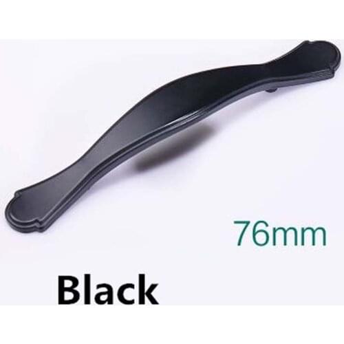 Moderm simple black furniture handles 76mm drawer kitchen cabinet pull handle 3" black dresser cupboard door knob