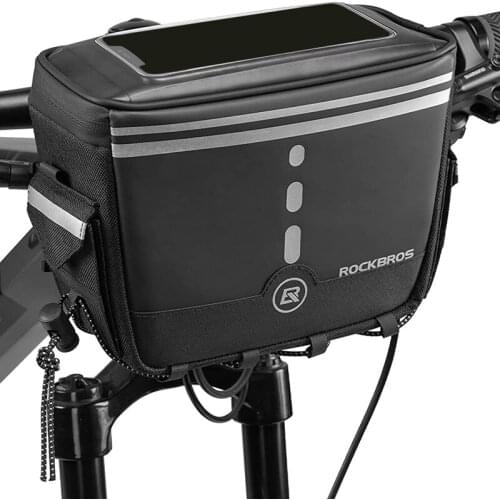 ROCKBROS Bike Handlebar Bag Front Frame Bag Bike Storage Bag Lightweight with Shoulder Straps for Road Mountain Bike