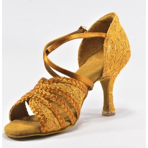 Latin Party Dance Shoes Women Tango 7cm Lace Dancing Shoes Ladies Latin Jazz Sneake Shoes Club Latin Salsa Ballroom Dance Shoes