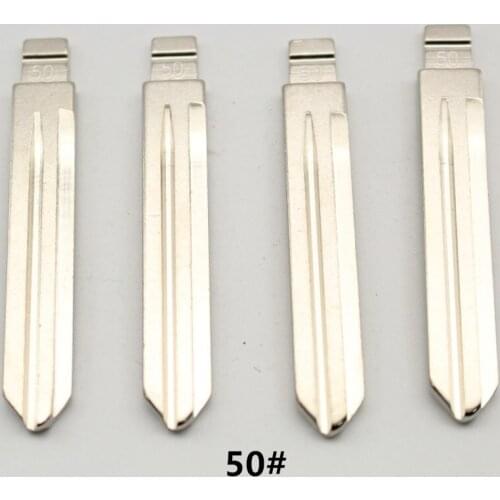 VVDI OEM 10Pcs 50# Metal Uncut Flip KD Remote Key Blade For Hyundai Elantra Mid Slot