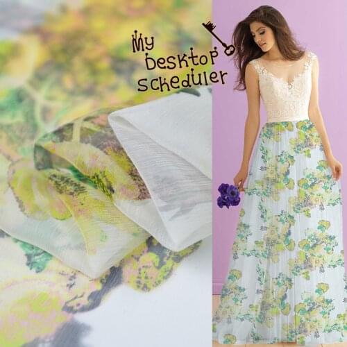 1 Meter Ccrainbow Summer Sweet Visual Pattern Printed Silk Fabric Smooth Georgette